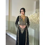 Modern Dokunuşlu Geleneksel Nakışlı İki Katmanlı Lüks Kaftan - Görsel 4